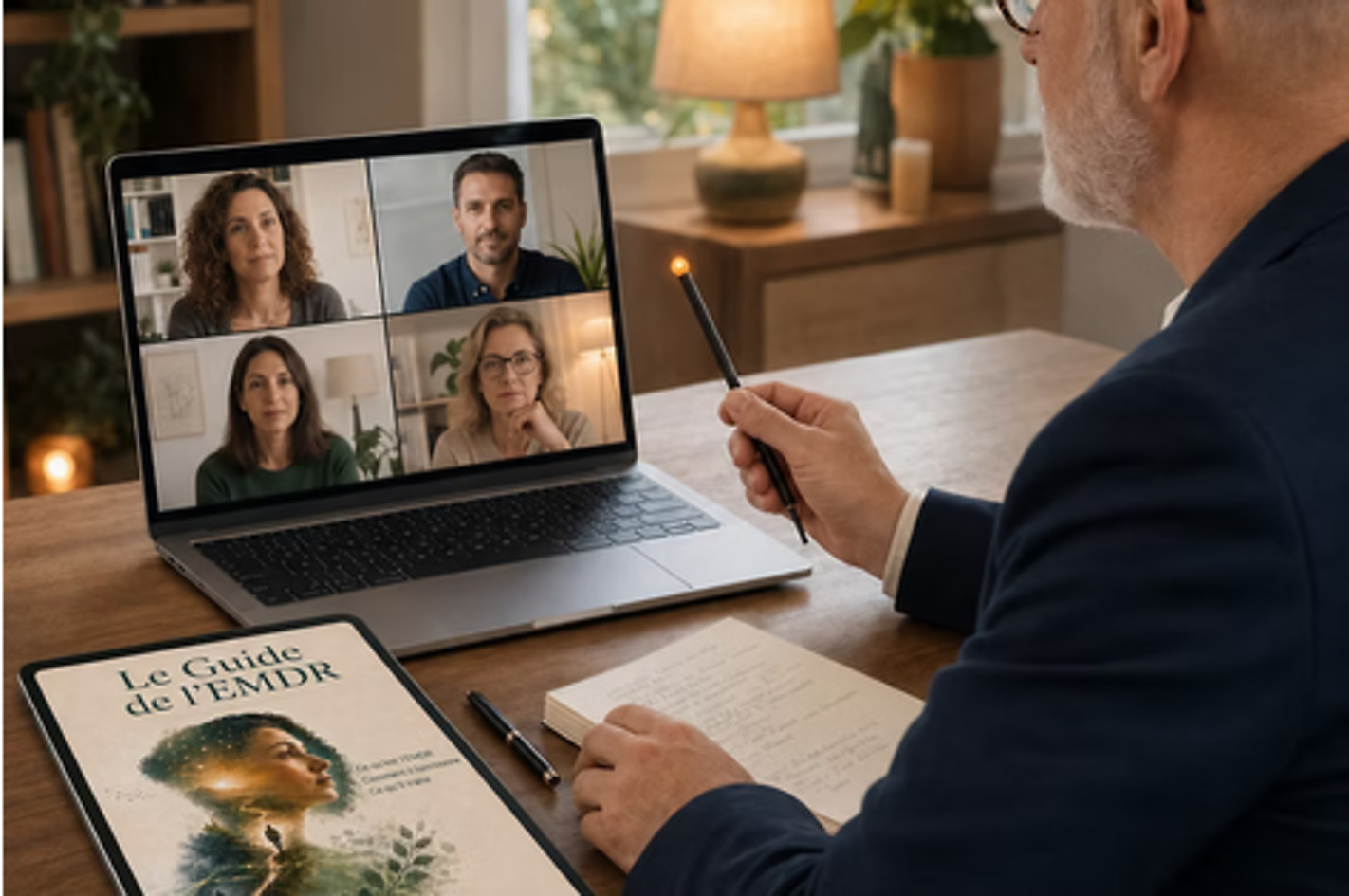 Formation EMDR en visio LIVE avec Pierre DeClercq et quatre participants